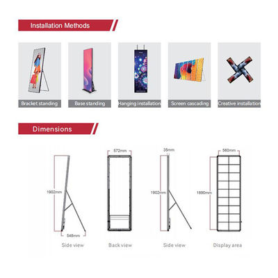Plakat-Anzeige P1.9 Smart LED, tragbare Handels-Stärke LED-Schirm-2.5cm